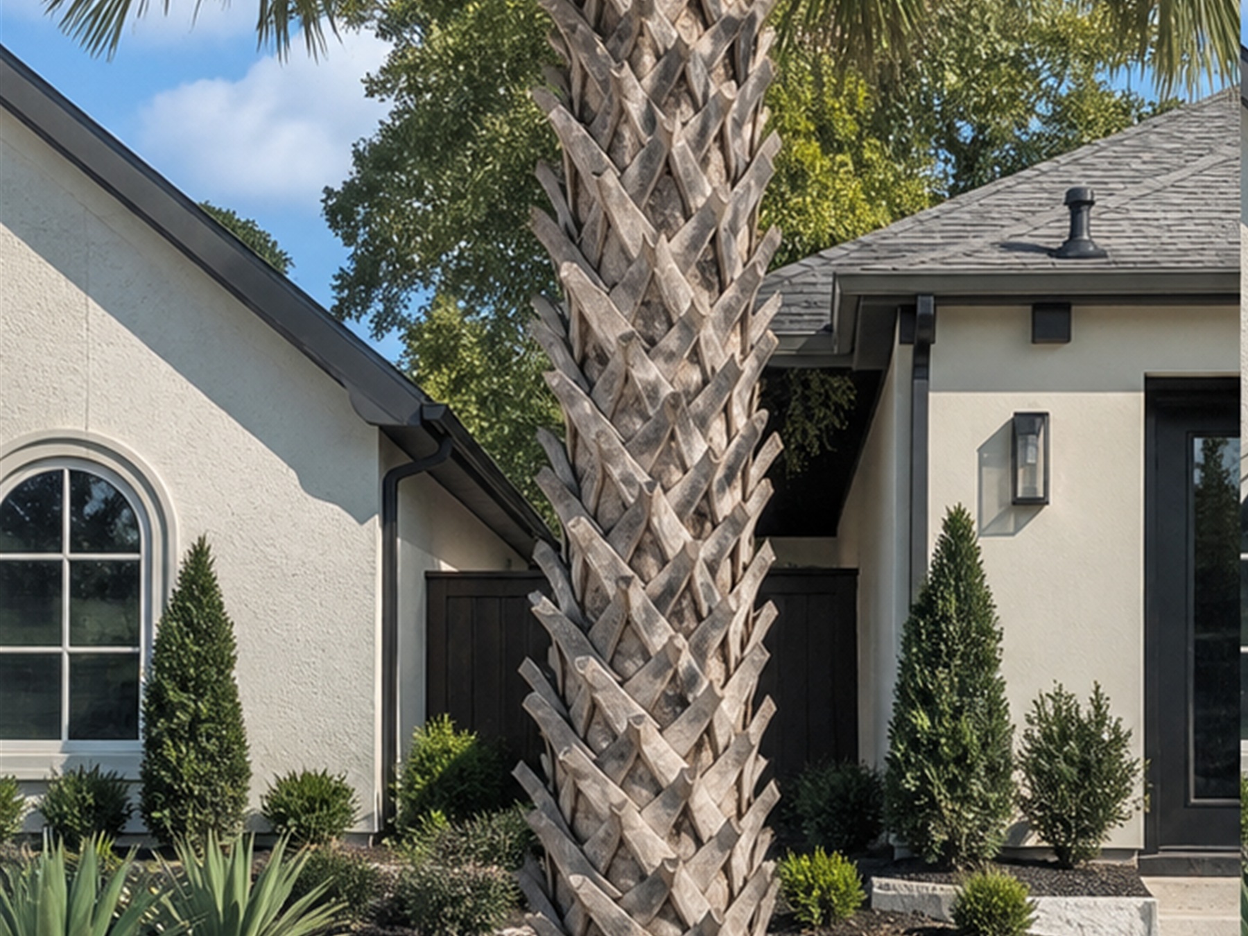 Before: palm trunk color restoration